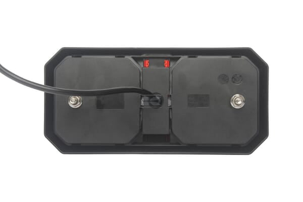 Multifunktions-Rücklicht LED, 12-24V, 209x100x30mm, 1,5m Kabel, orange/rot, Kramp