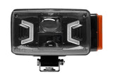 LED-Scheinwerfer, 30/55 W, rechteckig, 10–30 V, 155 x 92 x 82 mm, weiß/orange, H4-Stecker, Fernlicht/Abblendlicht/Blinker