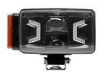 LED-Scheinwerfer, 30/55 W, rechteckig, 10–30 V, 155 x 92 x 82 mm, weiß/orange, H4-Stecker, Fernlicht/Abblendlicht/Blinker