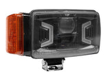 LED-Scheinwerfer, 30/55 W, rechteckig, 10–30 V, 155 x 92 x 82 mm, weiß/orange, H4-Stecker, Fernlicht/Abblendlicht/Blinker