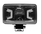 LED-Scheinwerfer, 30/55 W, rechteckig, 10–30 V, 155 x 92 x 82 mm, weiß/orange, H4-Stecker, Fernlicht/Abblendlicht/Blinker
