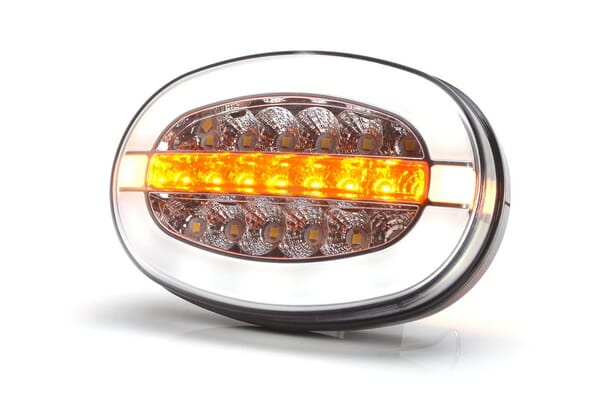 Multifunktions-Frontleuchte LED, oval, mit Verstärker, 12-24V, 136,4x91x40mm