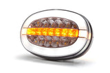 Multifunktions-Frontleuchte LED, oval, mit Verstärker, 12-24V, 136,4x91x40mm