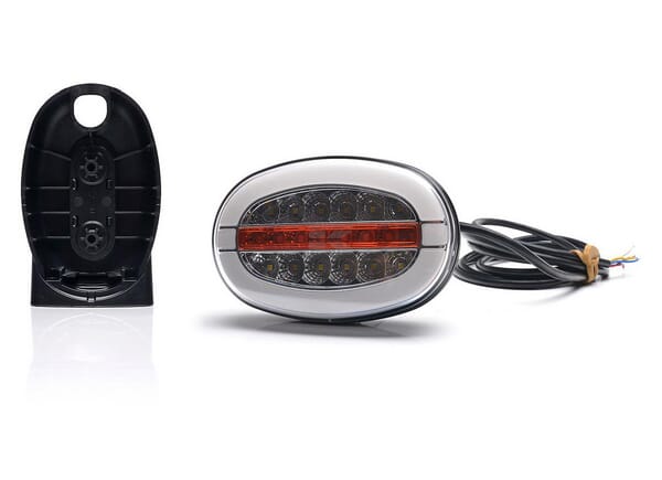 Multifunktions-Frontleuchte LED, oval, mit Verstärker, 12-24V, 136,4x91x40mm