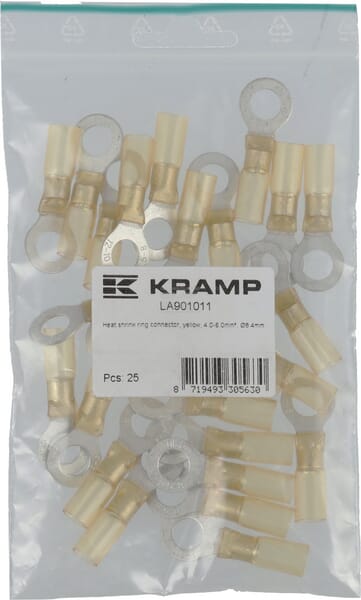 Schrumpfschlauch-Ringverbinder, gelb, 4,0-6,0mm², Ø8,4mm
