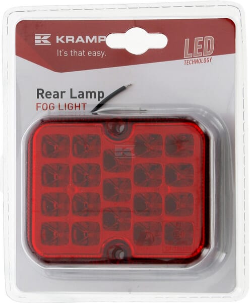 Nebelschlussleuchte LED, quadratisch, 12-24V, rot, 101x80.7x30mm