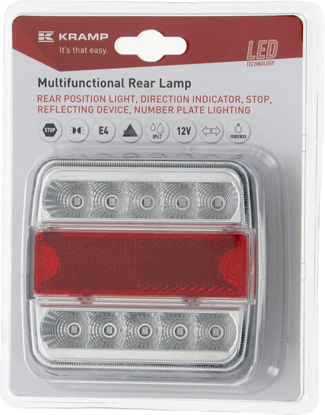 Rücklicht LED, 1W, quadratisch, 12V, 106x35x98mm, 18 LEDs
