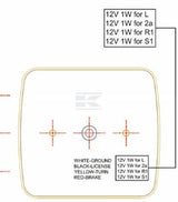 Rücklicht LED, 1W, quadratisch, 12V, 106x35x98mm, 18 LEDs