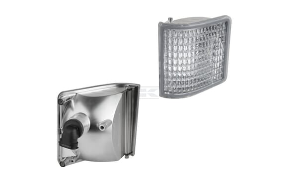 Eckarbeitsleuchte Halogen, rechts, 12V, 50W, quadratisch, weiß, 98x110x111mm, PGJ13 Stecker, Wesem