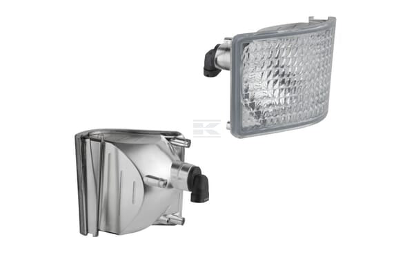 Eckarbeitsleuchte Halogen, links, 12V, 50W, quadratisch, weiß, 98x110x111mm, PGJ13 Stecker, Wesem