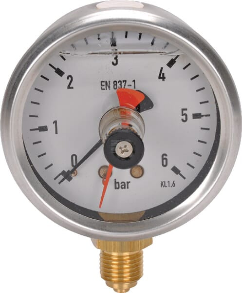 Manometer Ø 63mm 0-6 bar Inox-Speicherzeiger