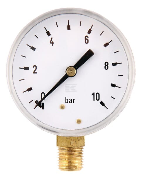Manometer Ø63 0-10bar ¼" unten