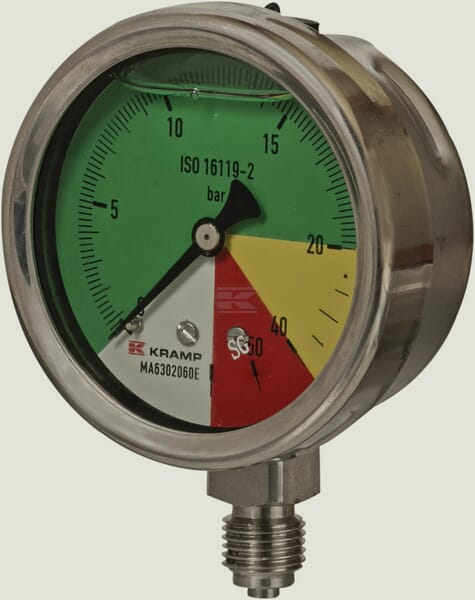 Manometer Ø63mm 0-20-40-60 1/4" BSP  Anschluss unten