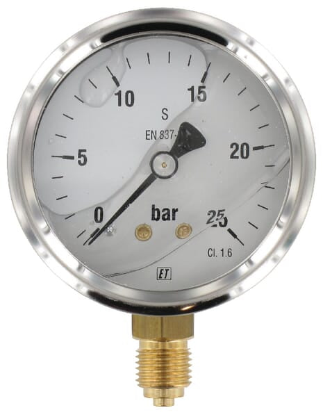 Manometer Ø63 0-25bar ¼" unten