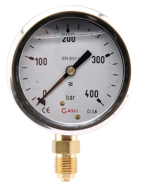 Manometer Ø63 0-400bar ¼" unte