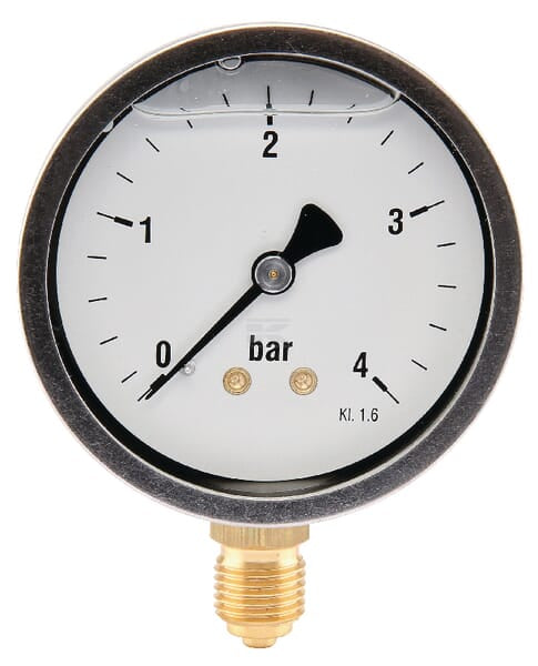 Manometer Ø63 0-4bar ¼" unten
