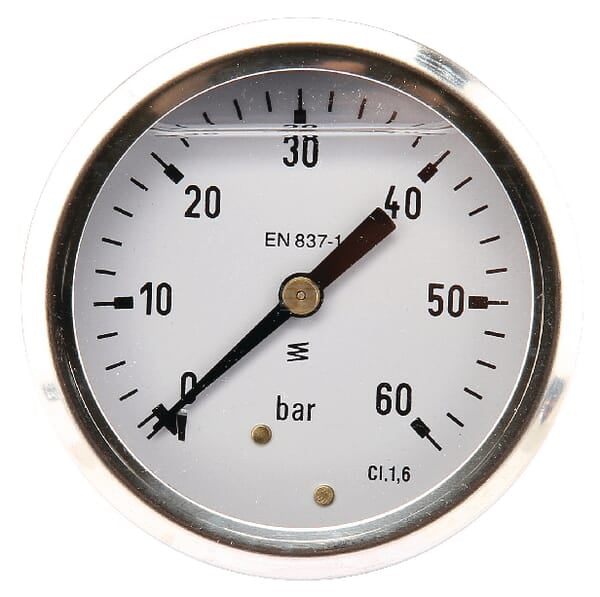 Manometer Ø63 0-60bar ¼" hinte