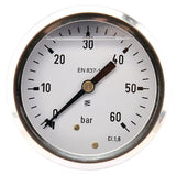Manometer Ø63 0-60bar ¼" hinte