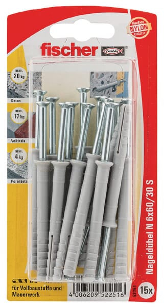 Fischer Nageldübel m.Schr.(15)