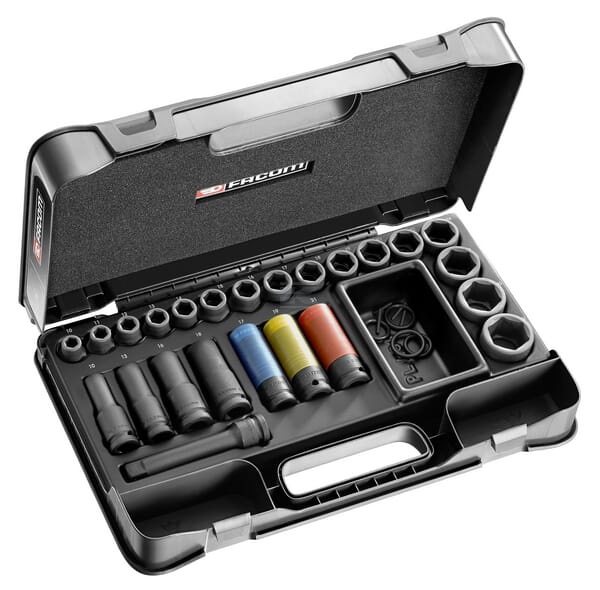 Schlagschrauber-Steckschlüsselsatz, 10-32 mm, 23-teilig