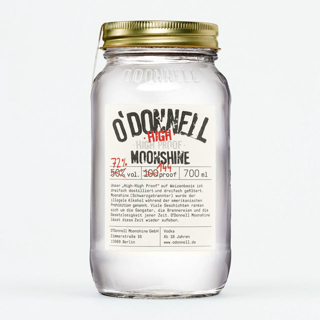 O'Donnell Moonshine High High Proof Vodka - 72% vol.