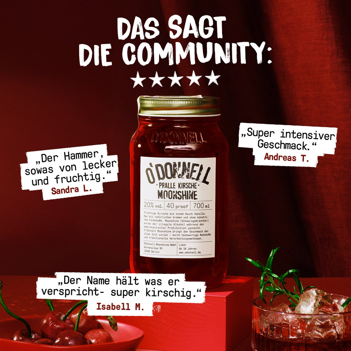 O'Donnell Moonshine Kirsche & Beere Sommer Bundle