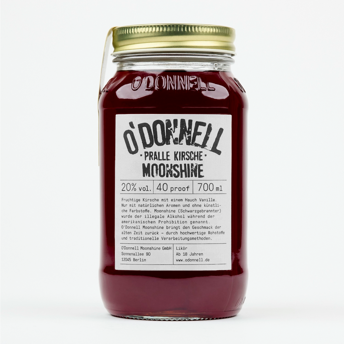 O'Donnell Moonshine Pralle Kirsche Likör - 20% vol.