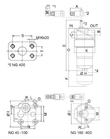 PI 40016-015 Hydraulikfiltergehäuse