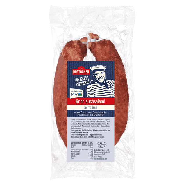 Die Rostocker Knoblauchsalami 300g