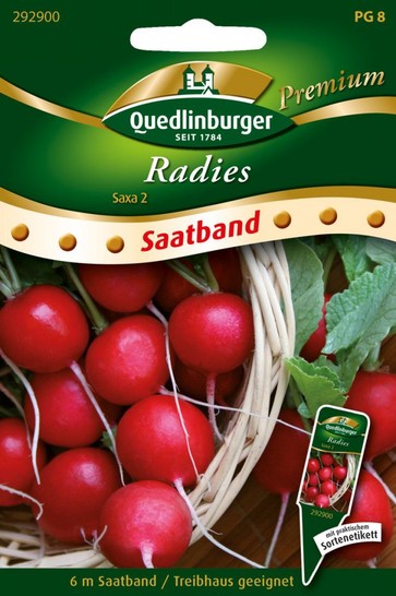 Quedlinburger Saatgut Radies „Saxa 2“ 6m Saatband