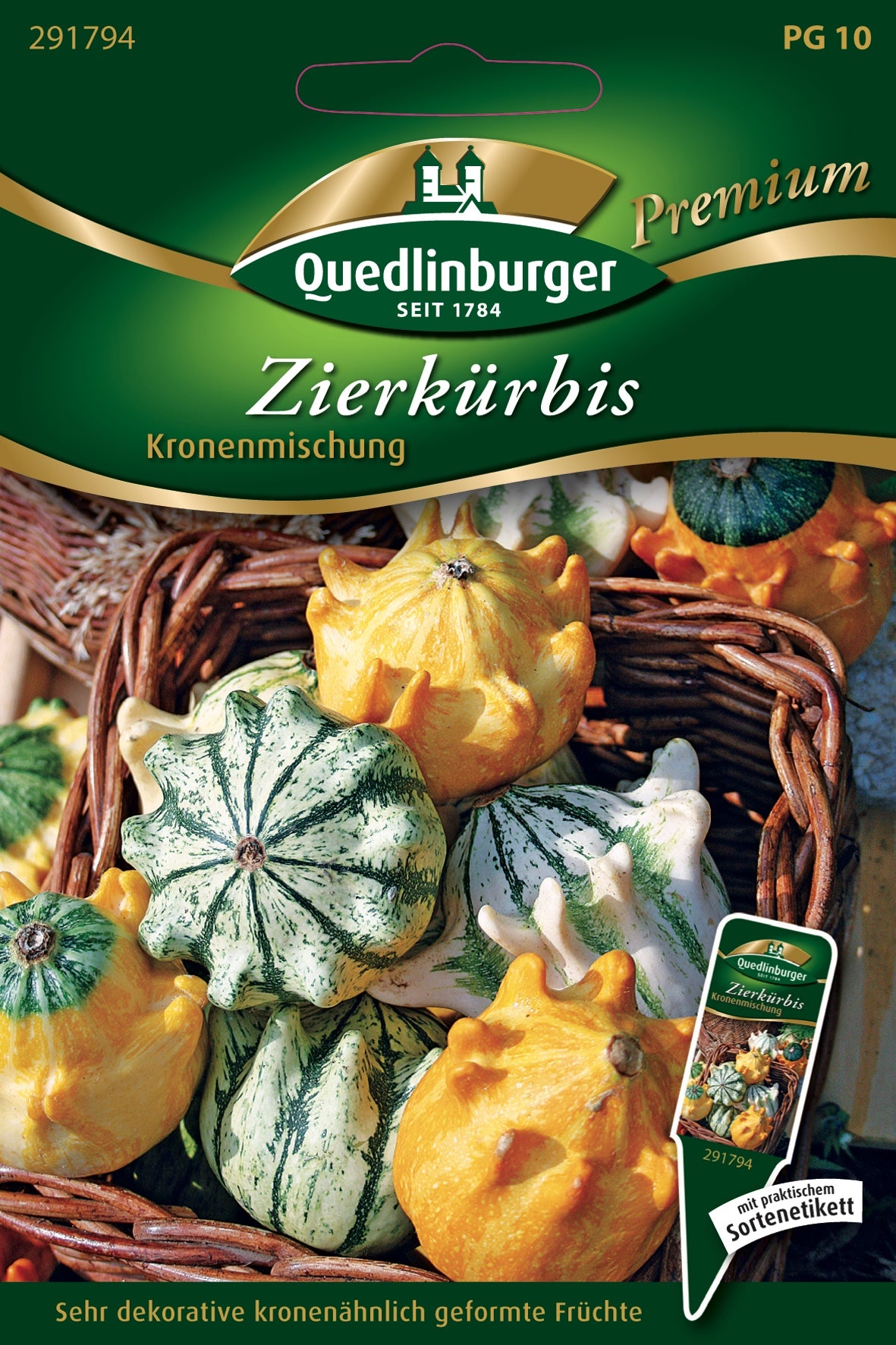 Quedlinburger Saatgut Zierkürbis „Kronenmischung“