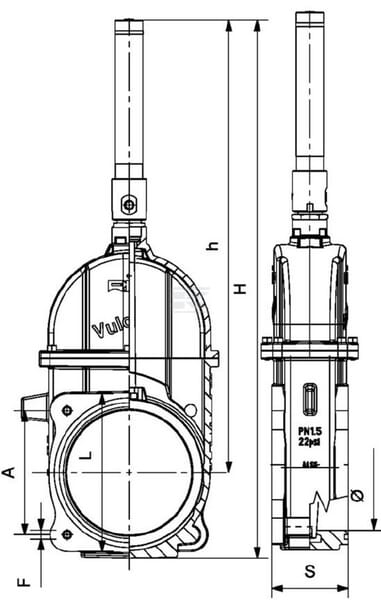 Absperrschieber 8" VULCANO hydraulisch