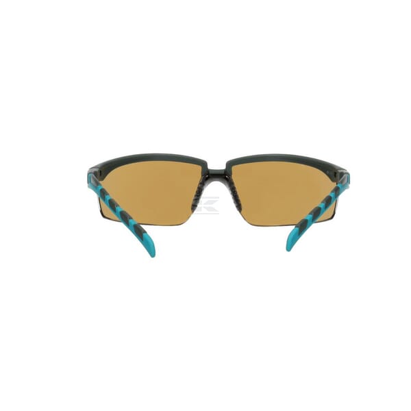 Schutzbrille Solus 2000, grau/blau-grünes Gestell, beschlagfrei (K&N), braun getöntes Glas