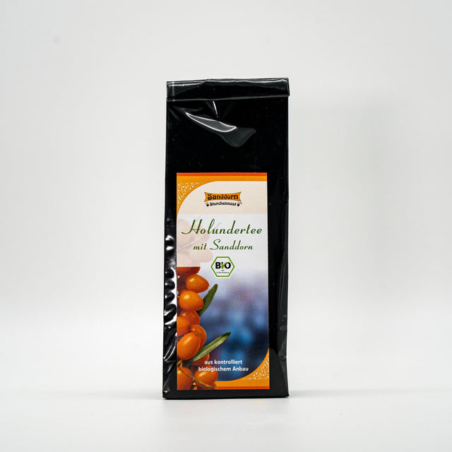 Sanddorn Storchennest Bio Holunder-Tee mit Sanddorn