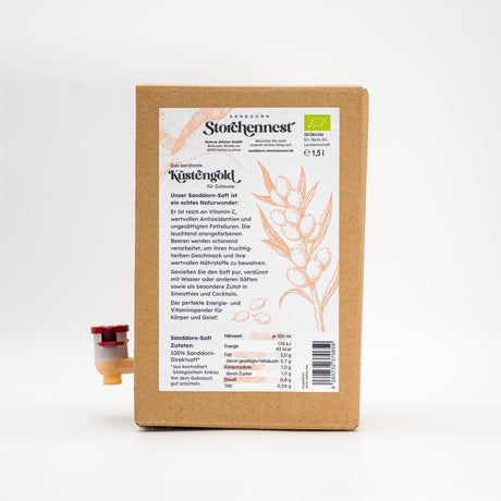Sanddorn Storchennest Sanddorn Saft - 1,5 Liter Bag in Box
