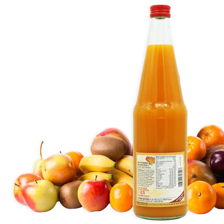 Satower Mosterei 12 x 0,7l Milder Multivitaminsaft (100 % Fruchtgehalt) – Vorratspack