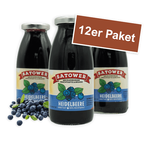 Satower Mosterei 12 x 250ml Satower Waldheidelbeersaft (Direktsaft)