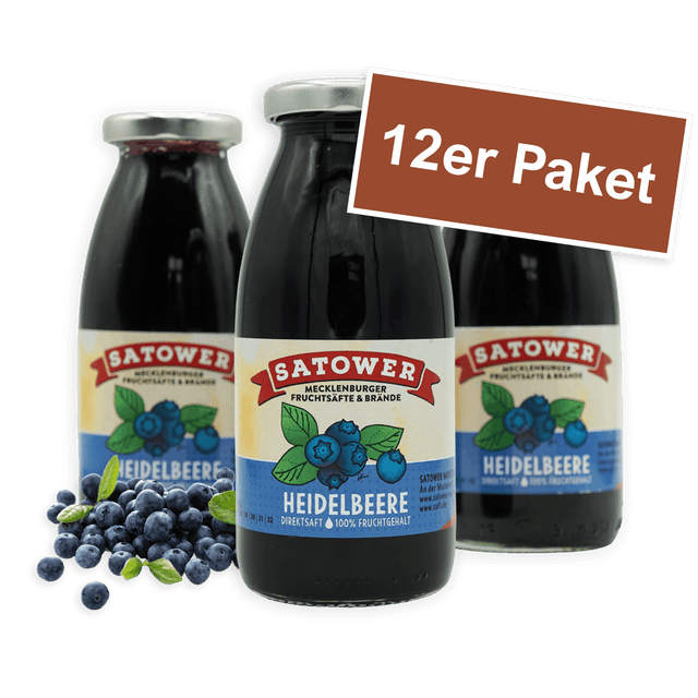 Satower Mosterei 12 x 250ml Satower Waldheidelbeersaft (Direktsaft)