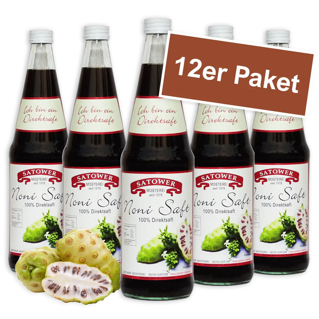12er Paket Satower Nonisaft – 100 % Direktsaft in Mehrwegflaschen