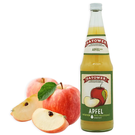 Satower Mosterei 12 x 0,7l Satower Apfelsaft naturtrüb (purer Direktsaft) – Vorratspack