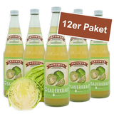 12er Paket Satower Sauerkrautsaft – Bio Direktsaft aus milchsauer vergorenem Weißkohl in Glasflaschen