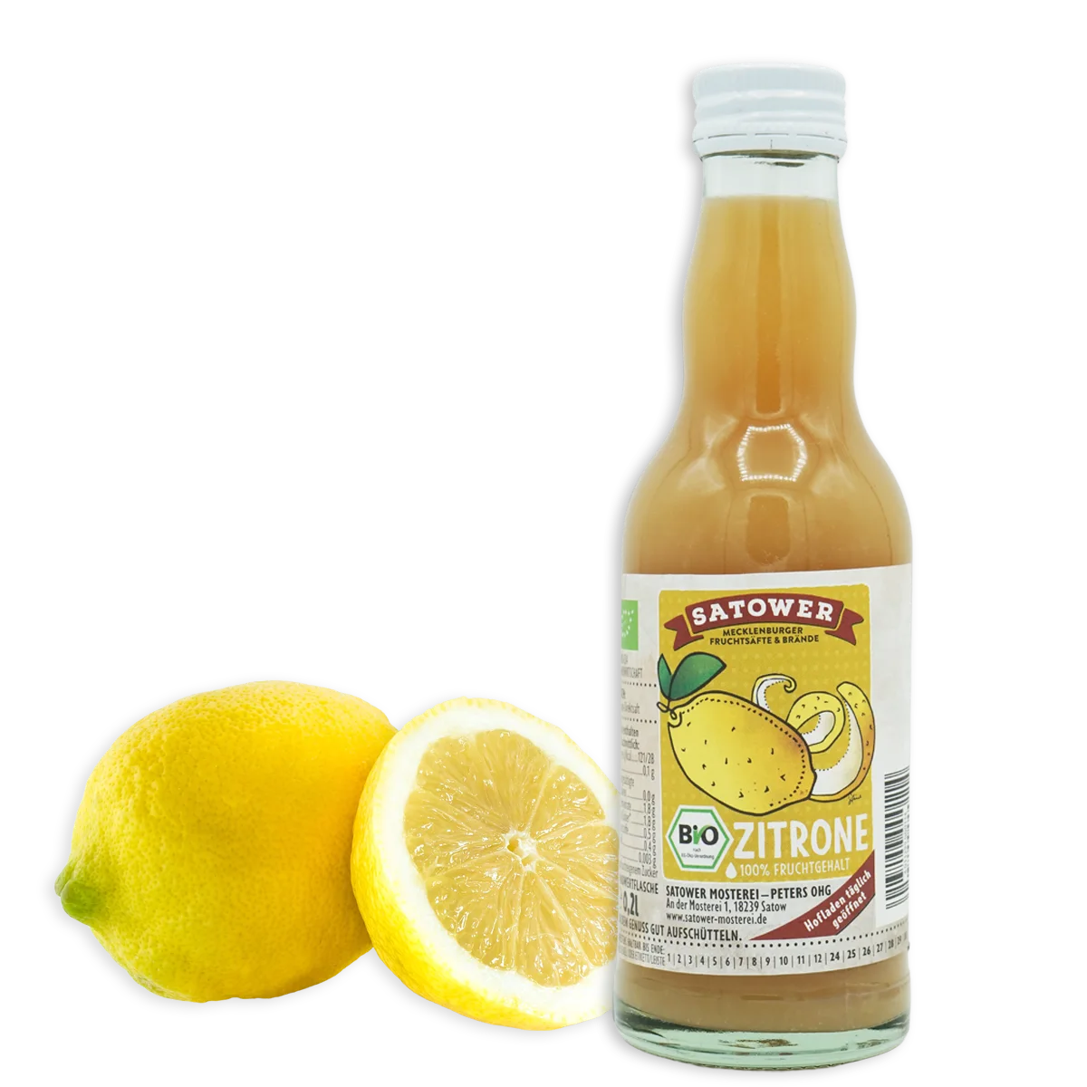 Satower Mosterei 12 x 0,2l Satower BIO Zitronensaft (purer Direktsaft) – Vorratspack