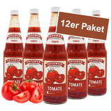 12er Paket Satower Tomatensaft – 100 % Direktsaft aus sonnengereiften Tomaten in Glasflaschen