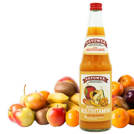 Satower Mosterei 6 x 0,7l Milder Multivitaminsaft (100 % Fruchtgehalt) – Vorratspack