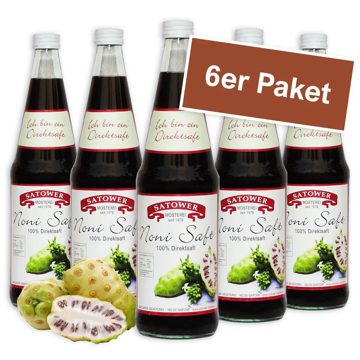 6er Paket Satower Nonisaft – 100 % Direktsaft in Mehrwegflaschen