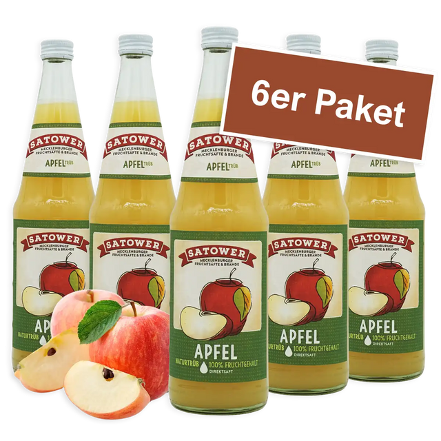 6er Paket Satower Apfelsaft – 100 % Fruchtgehalt
