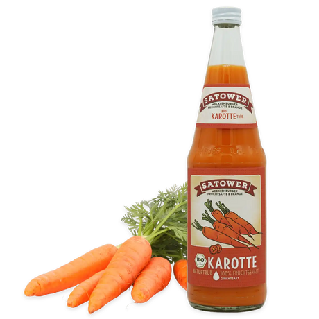 Satower Mosterei 6 x 0,7l Satower BIO Karottensaft (purer Direktsaft) – Vorratspack