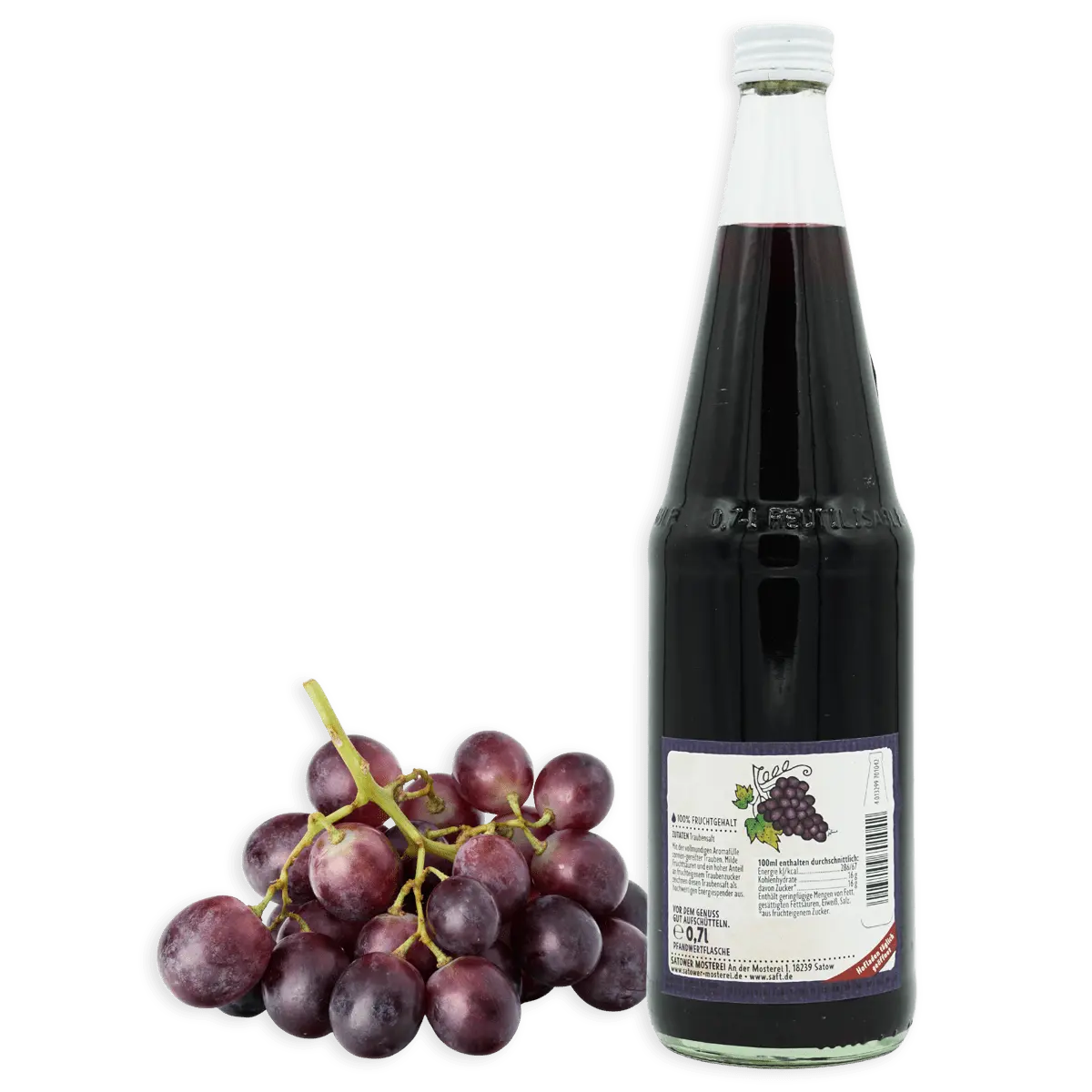 Satower Mosterei 6 x 0,7l Satower Traubensaft (purer Direktsaft) – Vorratspack
