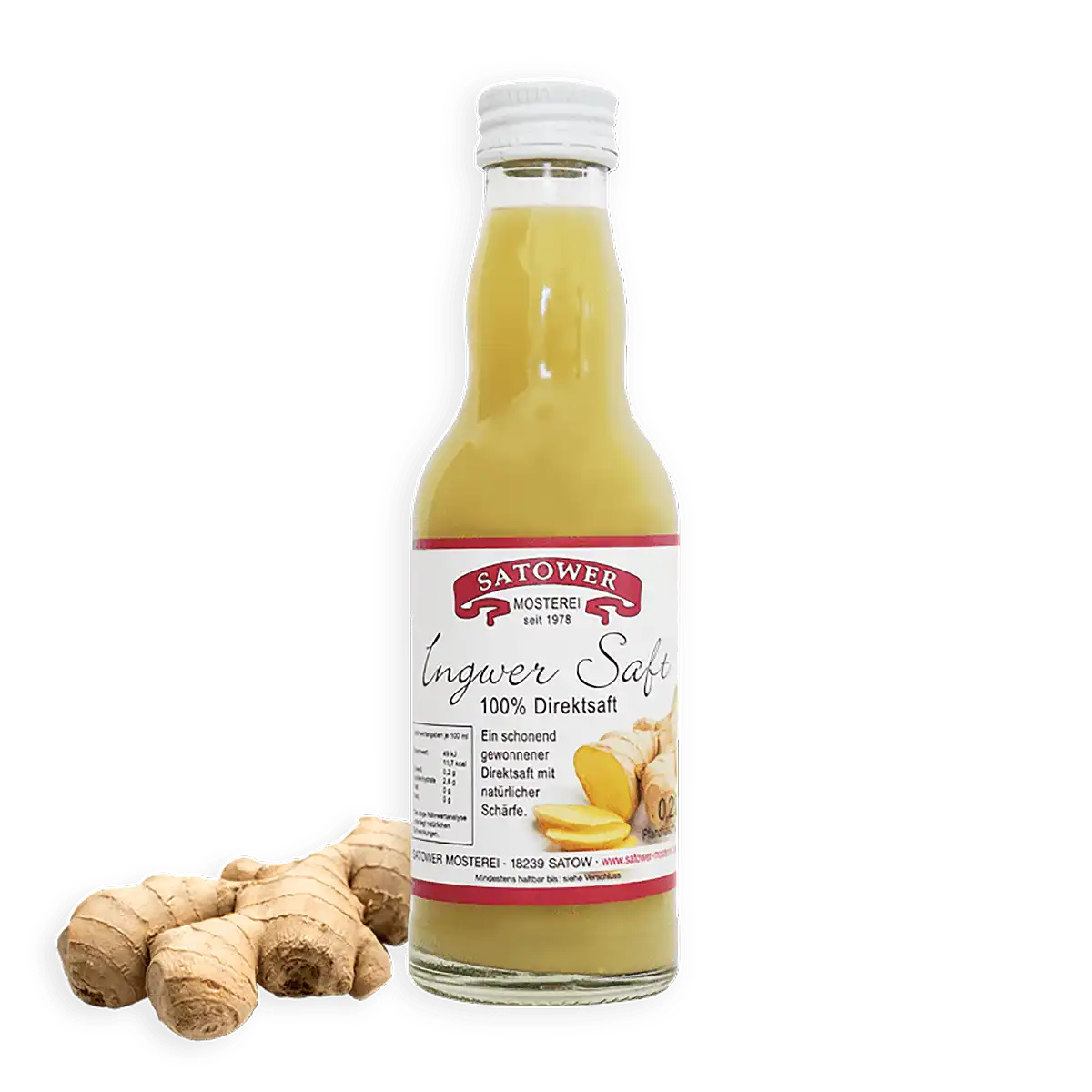 Satower Mosterei Satower BIO Ingwer Saft – 100% Direktsaft 0,2l