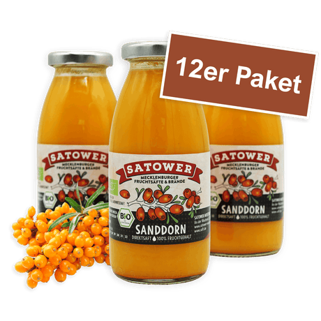 Satower Mosterei 12 x 250ml Satower Sanddornsaft (Direktsaft)